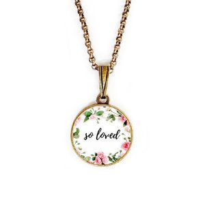 so loved Charm Pendant Necklace John 3-16 Word Wear Jewelry